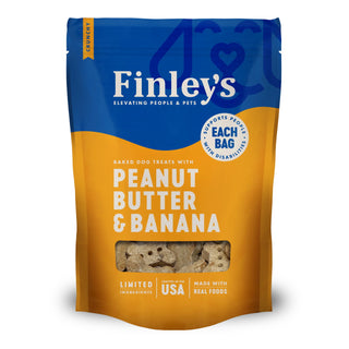 Finley's Peanut Butter Banana Crunchy Biscuits Dog Treats, 16-oz Bag