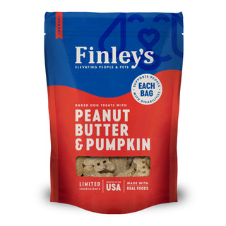 Finley's Peanut Butter Pumpkin Crunchy Biscuits Dog Treats, 16-oz Bag