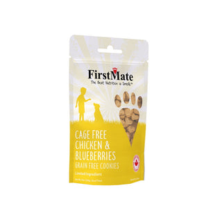 FirstMate Cage Free Chicken Meal & Blueberries Dog Treats, 8-oz Bag