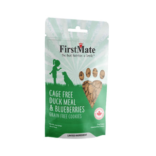 FirstMate Grass-Fed Duck Meal & Blueberries Dog Treats, 8-oz Bag