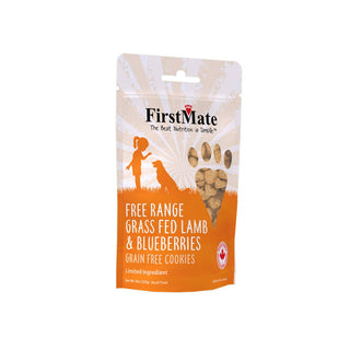 FirstMate Grass-Fed Lamb Meal & Blueberries Dog Treats, 8-oz Bag