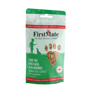 FirstMate Mini Trainers Cage Free Duck Meal & Blueberries Dog Treats, 8-oz Bag