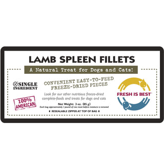 Fresh is Best Freeze-Dried Lamb Spleen Fillets Dog & Cat Treats, 3-oz Bag