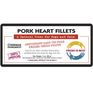 Fresh is Best Freeze-Dried Pork Heart Fillets Dog & Cat Treats, 3-oz Bag