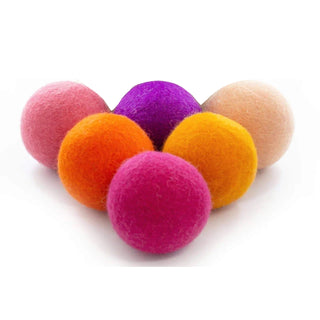 FriendSheep Tropical Sunset Wool Ball Dog Toys, Set of 6 Balls