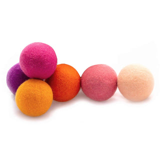 FriendSheep Tropical Sunset Wool Ball Dog Toys, Set of 6 Balls