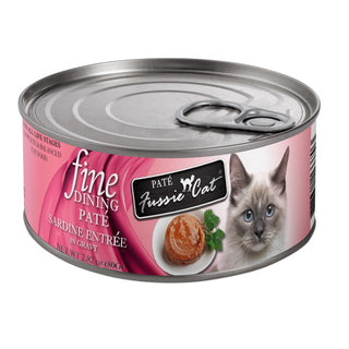 Fussie Cat Fine Dining Pate Sardine Entree in Gravy Wet Cat Food, 2.82-oz, Case of 24