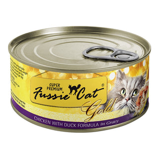 Fussie Cat Super Premium Gold Chicken with Duck in Gravy Cat Food, 5.5-oz, Case of 24