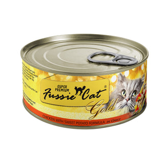 Fussie Cat Super Premium Gold Chicken & Sweet Potatoes in Gravy Cat Food, 2.82-oz, Case of 24