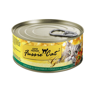 Fussie Cat Super Premium Gold Chicken & Vegetables in Gravy Cat Food, 5.5-oz, Case of 24