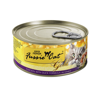 Fussie Cat Super Premium Gold Chicken with Duck in Gravy Cat Food, 2.82-oz, Case of 24