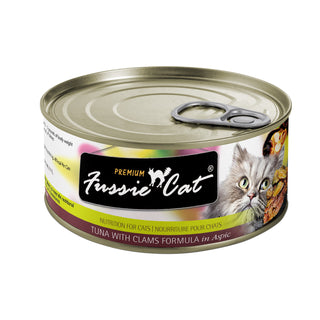 Fussie Cat Tuna With Clams In Aspic Canned Cat Food, 2.82-oz, Case of 24