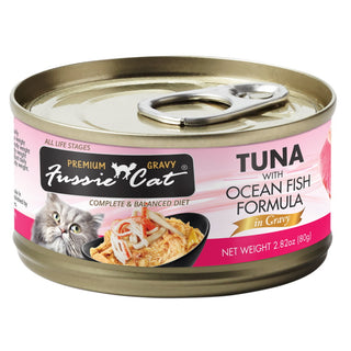 Fussie Cat Tuna with Ocean Fish Formula in Gravy Wet Cat Food, 2.82-oz, Case of 24