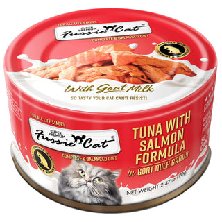 Fussie Cat Tuna with Salmon in Goat Milk Gravy Wet Cat Food, 2.47-oz, Case of 24