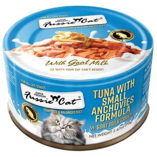 Fussie Cat Tuna with Small Anchovies in Goat Milk Gravy Wet Cat Food, 2.47-oz, Case of 24