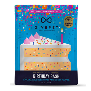 GivePet Soft Baked Birthday Bash with Applesauce, Vanilla, and Honey Dog Treats, 6-oz Bag