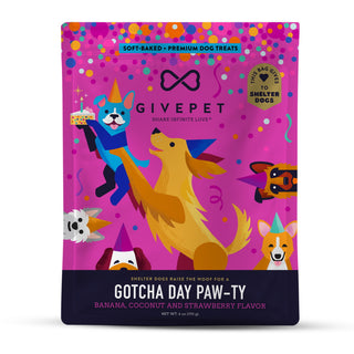 GivePet Soft Baked Gotcha Day with Banana, Coconut, Strawberry Flavor Dog Treats, 6-oz Bag