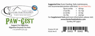 Glacier Peak Holistics Paw-Gest Digestive Enzymes for Dogs & Cats, 2-oz