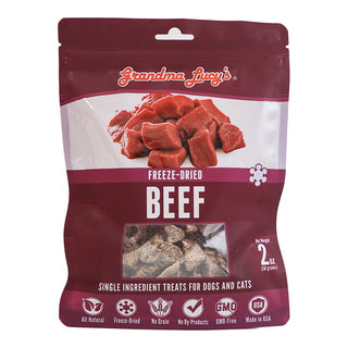 Grandma Lucy's Freeze-Dried Singles Beef Dog & Cat Treats, 2-oz Bag