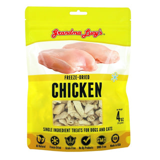 Grandma Lucy's Freeze-Dried Singles Chicken Dog & Cat Treats, 4-oz bag