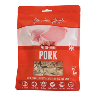 Grandma Lucy's Freeze-Dried Singles Pork Dog & Cat Treats, 2-oz Bag