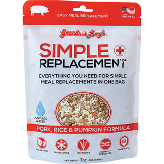 Grandma Lucy's Simple Replacement Pork, Rice & Pumpkin Formula Freeze-Dried Dog Food, 7-oz bag