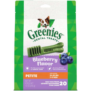 Greenies Blueberry Flavor Petite Size Dental Dog Treats, 12-oz, 20-Count Bag