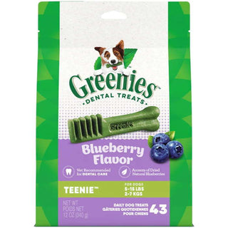 Greenies Blueberry Flavor Teenie Size Dental Dog Treats, 12-oz, 43-Count Bag