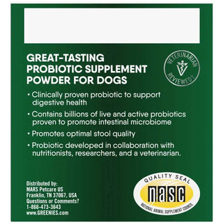 GREENIES Digestive Probiotic Supplement Powder for Dogs, 30-Pack