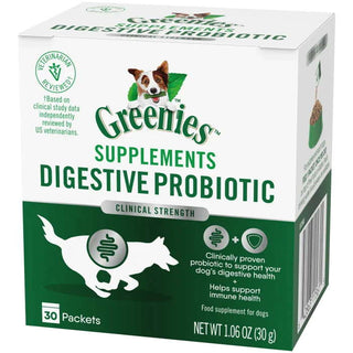 GREENIES Digestive Probiotic Supplement Powder for Dogs, 30-Pack