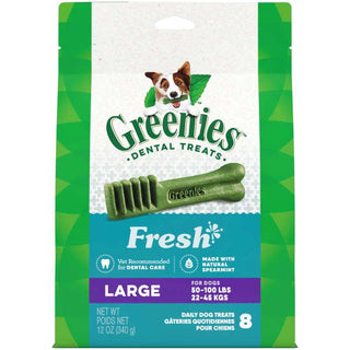 Greenies Fresh Large Dental Dog Treats, 12 oz, Count of 8