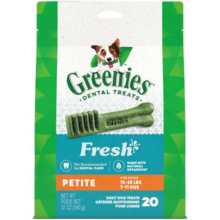 Greenies Fresh Petite Dental Dog Treats, 12 oz, Count of 20