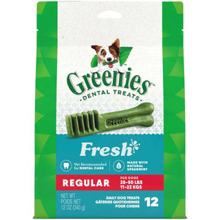 Greenies Fresh Regular Size Dental Dog Treats, 12-oz, Count of 12