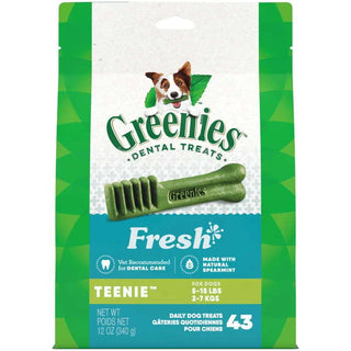 Greenies Fresh Teenie Size Dental Dog Treats, 12-oz, Count of 43