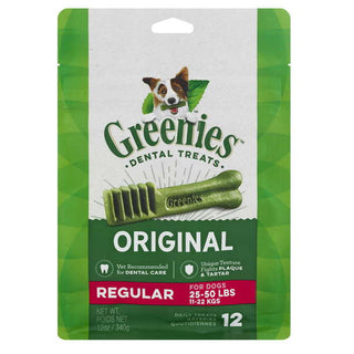 Greenies Original Regular Size Dental Dog Treats, 12-Count Bag