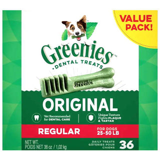 Greenies Original Regular Size Dental Dog Treats, 36-Count Value Pack