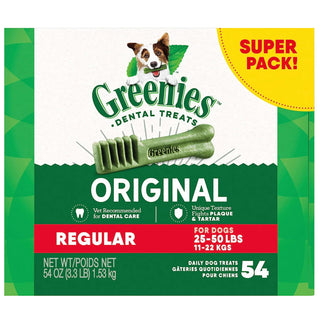 Greenies Original Regular Size Dental Dog Treats, 54-Count Super Pack