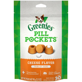 GREENIES Pill Pockets Canine Cheese Flavor Dog Treats, Tablet Size, 30-Count Bag