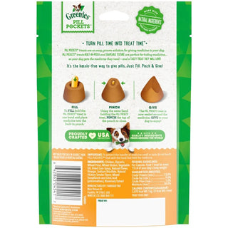 GREENIES Pill Pockets Canine Chicken Flavor Dog Treats, Capsule Size, 30-Count Bag