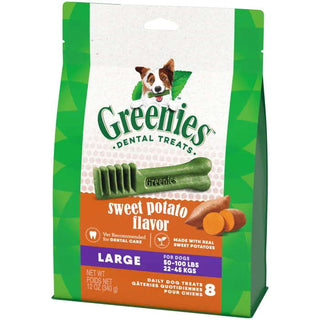 Greenies Sweet Potato Flavor Large Size Dental Dog Treats, 8-Count Bag