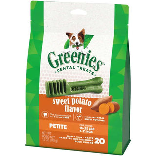 Greenies Sweet Potato Flavor Petite Size Dental Dog Treats, 20-Count Bag