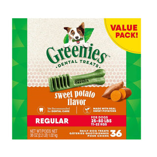 Greenies Sweet Potato Flavor Regular Size Dental Dog Treats, 36-Count Value Pack