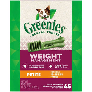 Greenies Weight Management Petite Size Dental Dog Treats, 45-Count