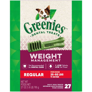 Greenies Weight Management Regular Size Dental Dog Treats, 27-Count