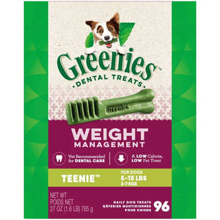 Greenies Weight Management Teenie Size Dental Dog Treats, 96-Count