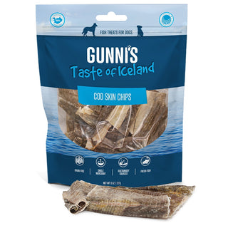 Gunni's Cod Skin Chips Dog Treats, 9-oz Bag