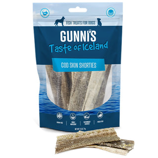 Gunni's Cod Skin Shorties Dog Treats, 2.5-oz Bag