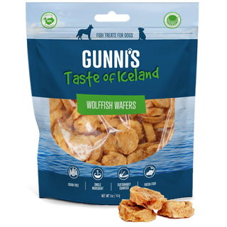 Gunni's Wolffish Wafers Dog Treats, 5-oz Bag