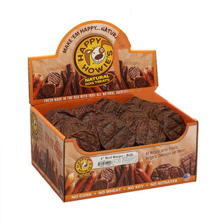 Happy Howie's 4" Beef Burgers Dog Treats, Case of 60