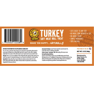 Happy Howie's Premium Turkey Roll Dog Treat, 12-oz